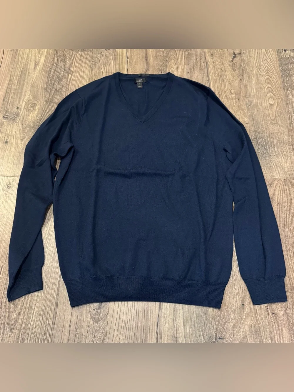 EUC J.Crew Men's Slim Navy V-Neck Sweater - Large